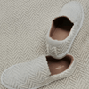 BEIGE HERRINGBONE SLIP-ON