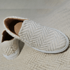 BEIGE HERRINGBONE SLIP-ON