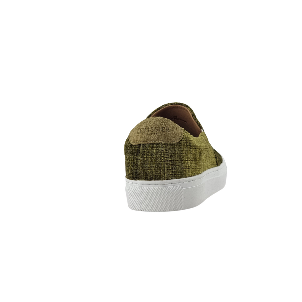LES SLIP ON VELOURS VERT Le Lissier
