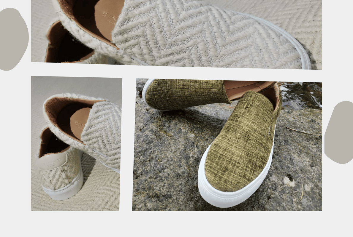 Le Lissier Chaussures en tissus d ameublement upcycles